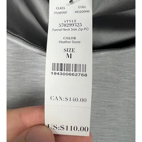 NWT White House‎ Black Market Women’s M Grey Funnel Neck Zip Pullover Chic Cozy - Picture 7 of 12